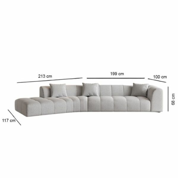 كنب زاوية يسار روبينز - بيج فاتح