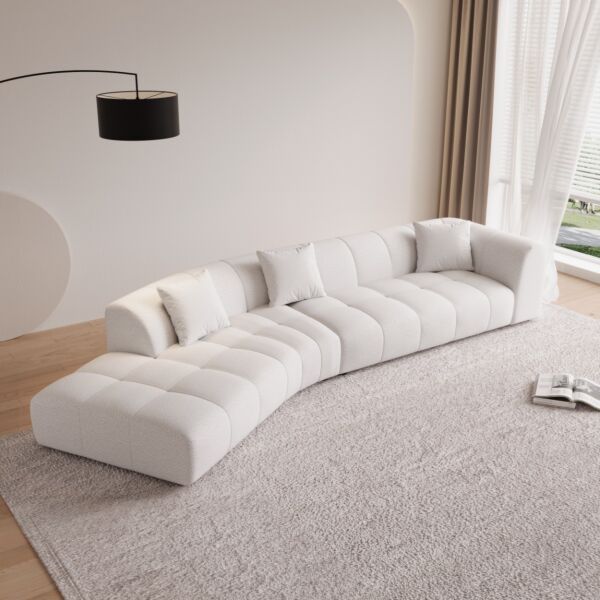 كنب زاوية يسار روبينز - ابيض