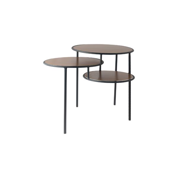 طاولة جانبية تربل - اسود وذهبي