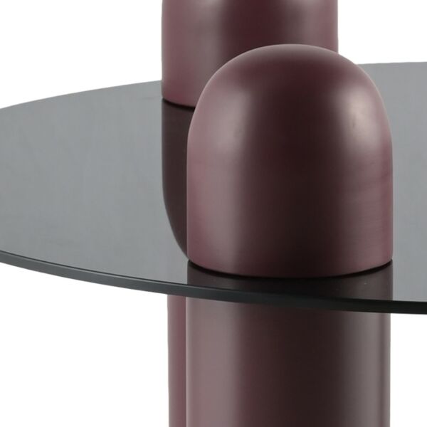 طاولة قهوة سيما بسطح زجاجي - احمر