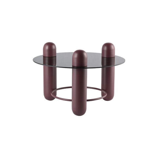 طاولة قهوة سيما بسطح زجاجي - احمر