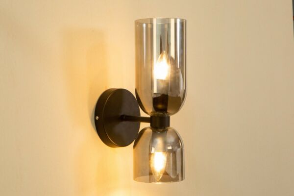 إضاءة جدارية مودرن راقي لمبتين أسود