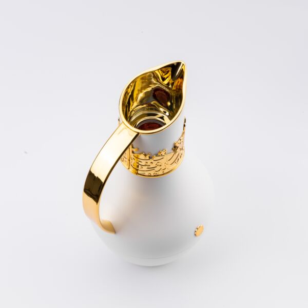 ترمس شاي وقهوة من أثير - أبيض وذهبي