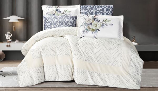 طقم لحاف كينج فيلروز مخمل 6 قطع - سكري