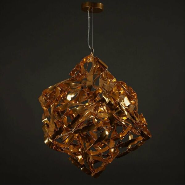 إنارة معلقة كاري مربع - نحاسي