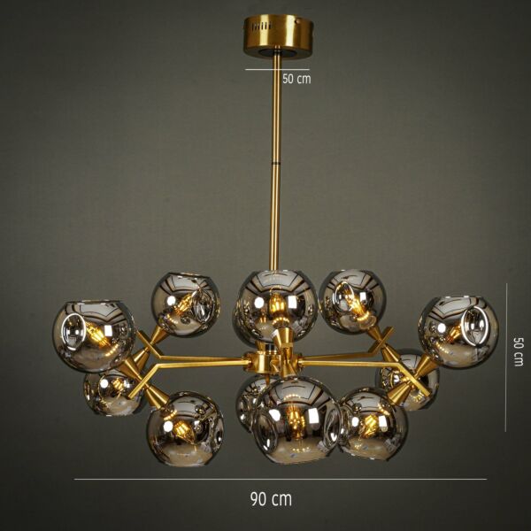 إنارة معلقة بوبلز بزل - رمادي وذهبي