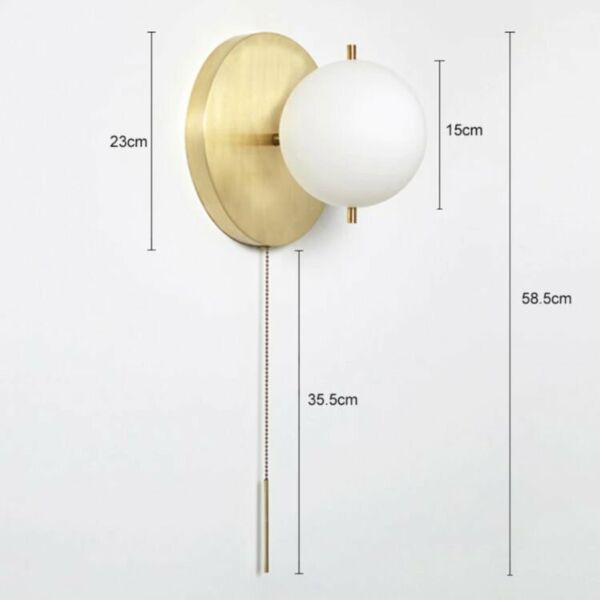 إضاءة جدارية جستن مع حبل تشغيل - ذهبي