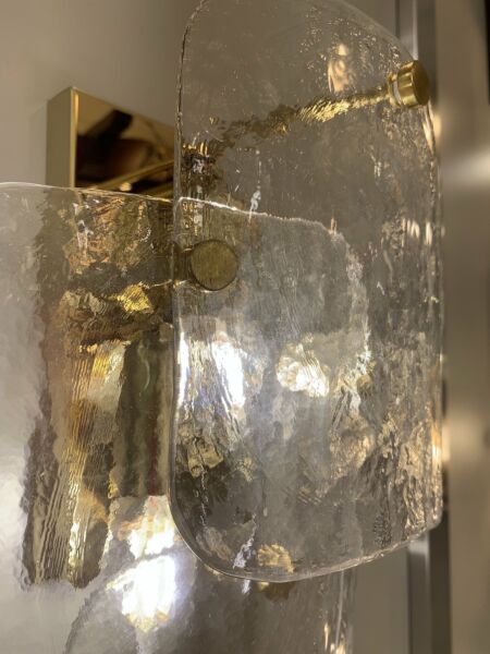 إضاءة جدارية زجاج السلاطين - ذهبي