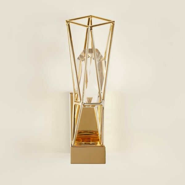 إضاءة جدارية قفص الكريستال - ذهبي