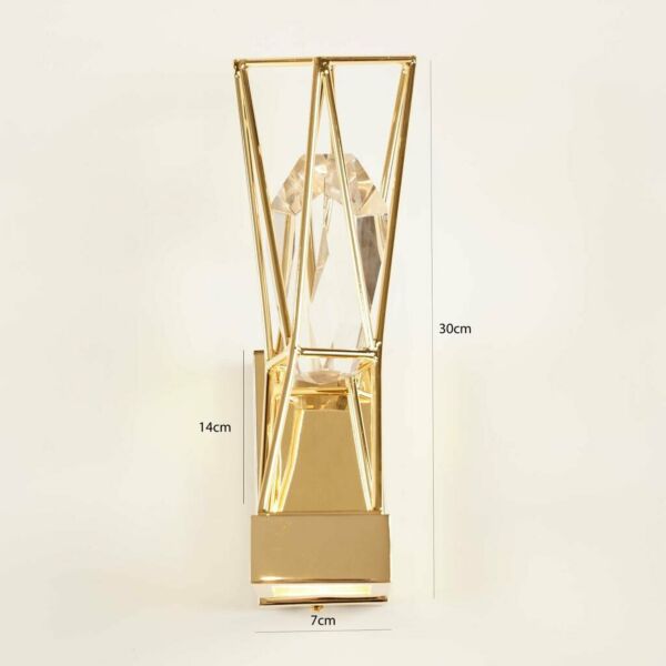 إضاءة جدارية قفص الكريستال - ذهبي