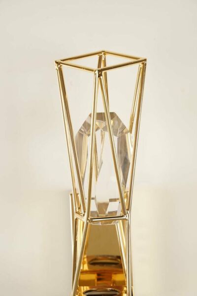 إضاءة جدارية قفص الكريستال - ذهبي