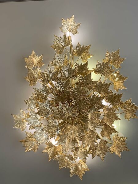 إضاءة جدارية أوراق الخريف 10 لمبات - ذهبي