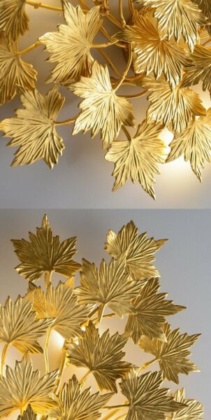 إضاءة جدارية أوراق الخريف 10 لمبات - ذهبي