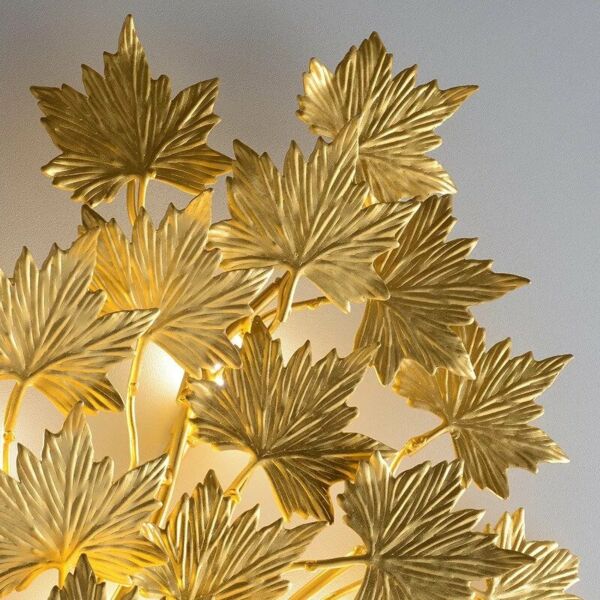 إضاءة جدارية أوراق الخريف 5 لمبات - ذهبي