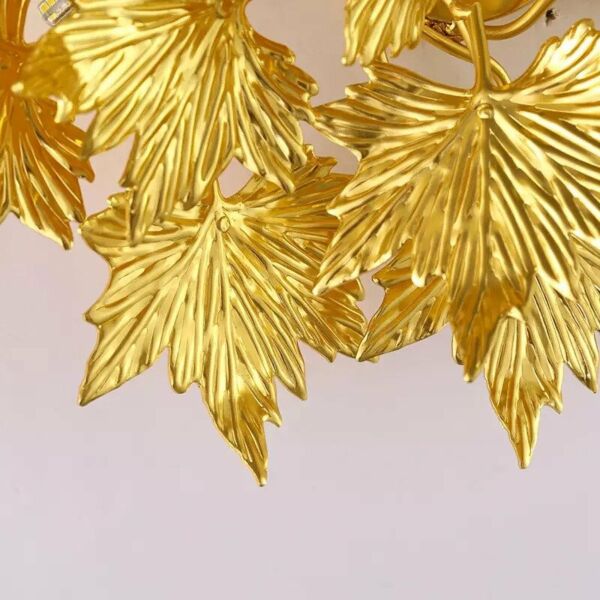 إضاءة جدارية أوراق الخريف 5 لمبات - ذهبي