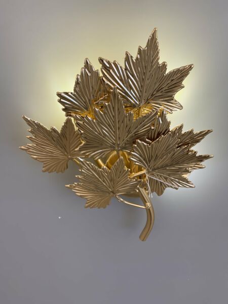 إضاءة جدارية أوراق الخريف 3 لمبات - ذهبي