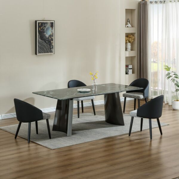 طاولة طعام روبال 8 اشخاص - اخضر ورمادي