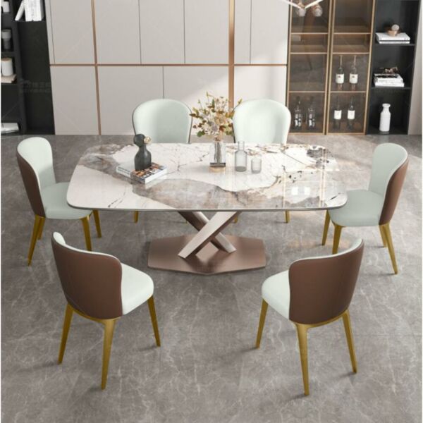 كرسي طعام فانس - كريمي وبني