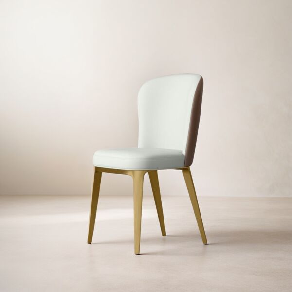 كرسي طعام فانس - كريمي وبني