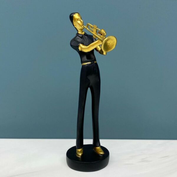 تحفة موسيقار عازف ترمبيت - أسود وذهبي