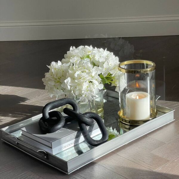 صينية طاولة بمرآة معتقة