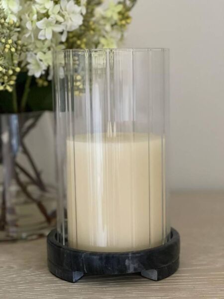 حامل شموع كولون رخامي - رمادي غامق