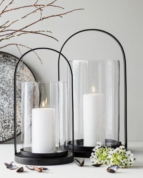 حامل شموع بونا معدني كبير - أسود