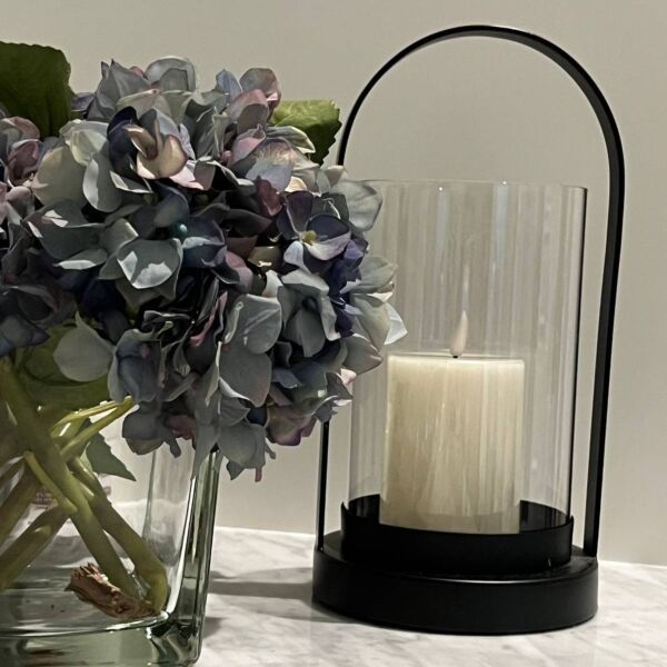 حامل شموع بونا معدني صغير - أسود