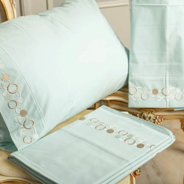 طقم غطاء سرير 200 غرزة 6 قطع دوفيه بابلز - أزرق