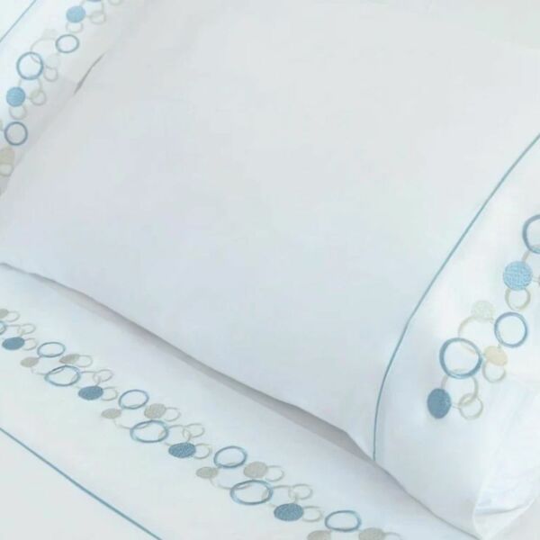 طقم غطاء سرير200 غرزة 6 قطع دوفيه بابلز - أبيض