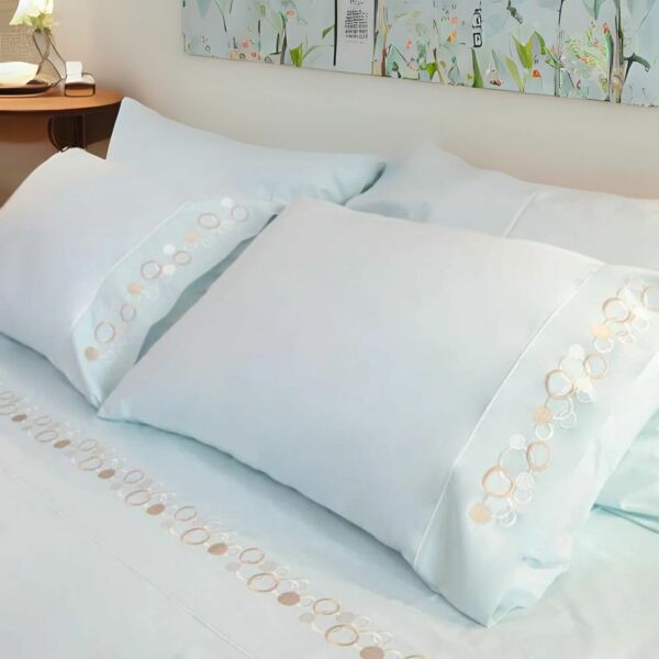 طقم غطاء سرير 200 غرزة 6 قطع بابلز - أزرق