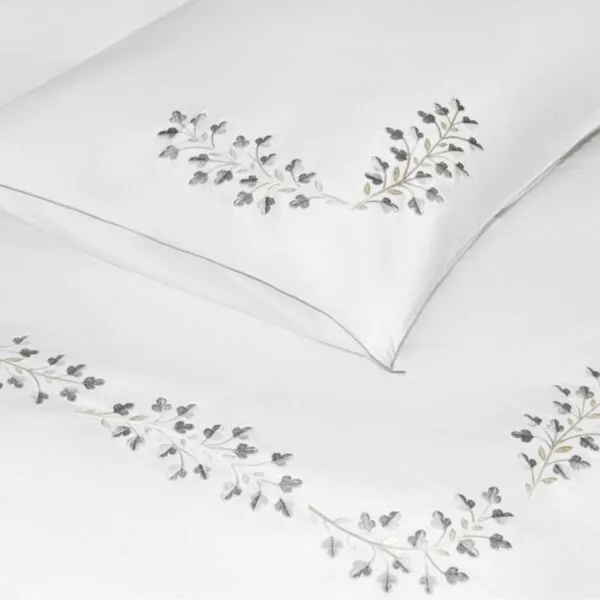 طقم غطاء سرير 600 غرزة 6 قطع دوفيه كاكتس - أبيض