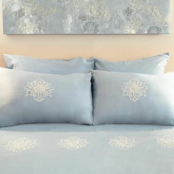 طقم غطاء سرير 600 غرزة 6 قطع جلامور - أزرق