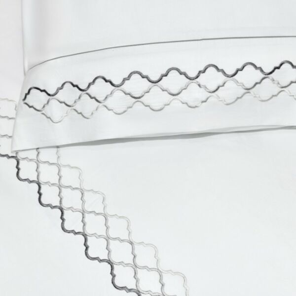 طقم غطاء سرير 200 غرزة 6 قطع واير - ابيض