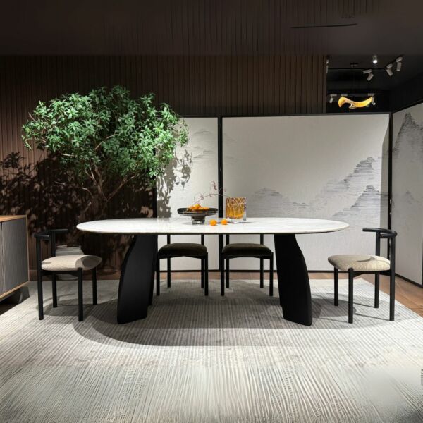 طاولة طعام وينجز 8 كراسي - أسود