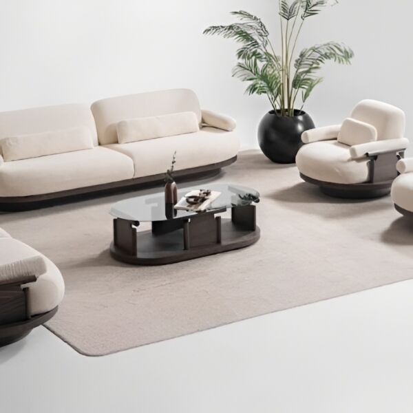 طاولة قهوة آنكا - بني غامق