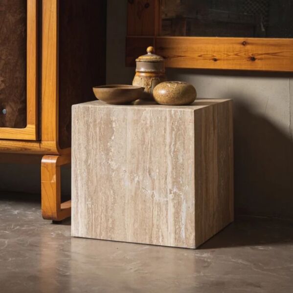 طاولة جانبية ساندي رخام ترافنتينو