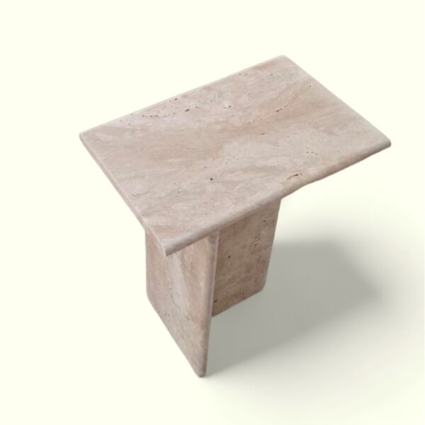 طاولة جانبية رخام ترافنتينو هيمي