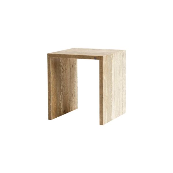 طاولة جانبية كلاسيك وود رخام ترافنتينو