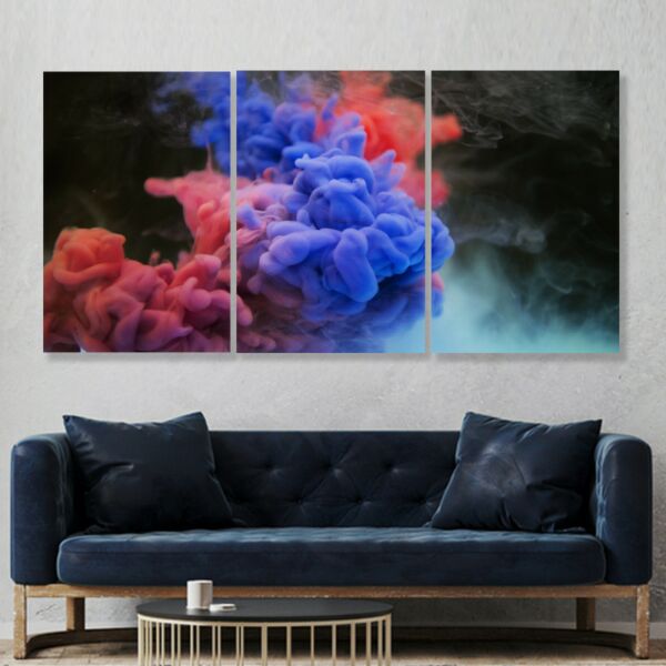 طقم لوحات جدارية فنية كينلي بتصميم تجريدي 3 قطع - متعدد الالوان