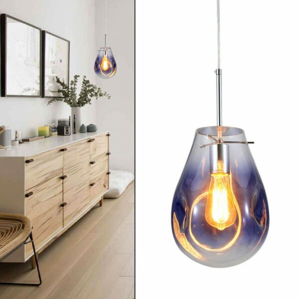 إنارة معلقة موليزا زجاج مضغوط ازرق