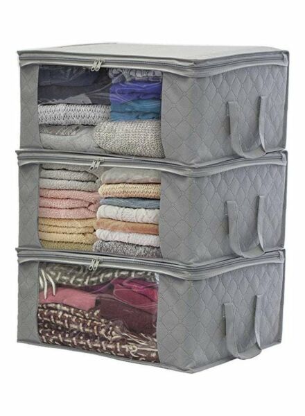 حقيبة تخزين قابلة للطي - رمادي - ترانسبلانت