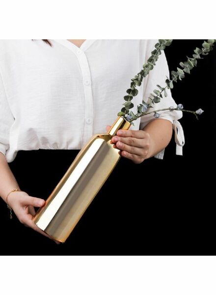 فازة ذهبية بورسلين بطابع أوروبي - ذهبي