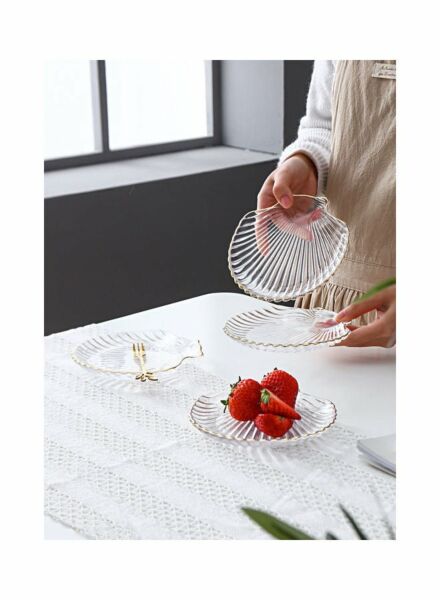 طقم أطباق تقديم زجاجية شفاف يانيلان