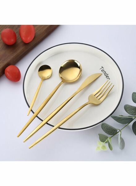 طقم ادوات طعام 4 قطع  -  ذهبي