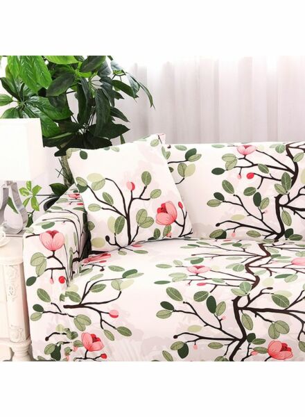 طقم غطاء أريكة ثلاث مقاعد مع غطاء وسادة - متعدد الالوان