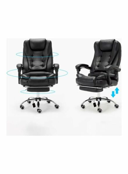 كرسي مكتب كلاسي - اسود وفضي