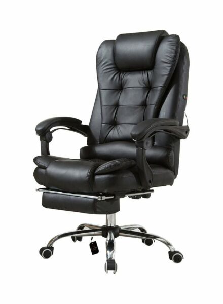 كرسي مكتب كلاسي - اسود وفضي