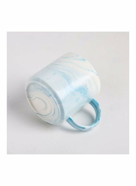 كوب سيراميك بلوبور 380 مل - أبيض وأزرق