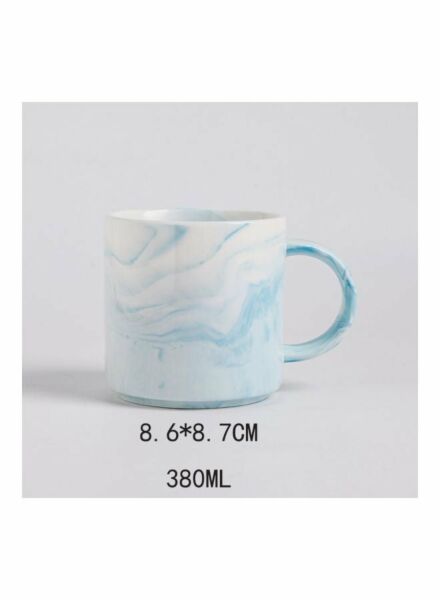 كوب سيراميك بلوبور 380 مل - أبيض وأزرق